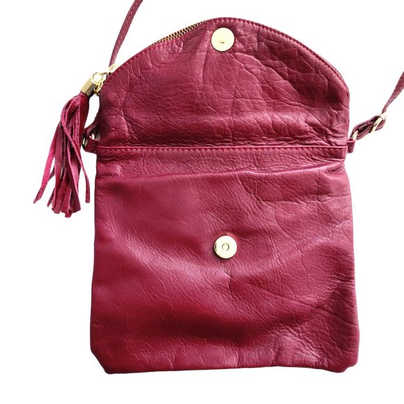 Vera Pelle Fold-over Leather Crossbody Item #3894 - Picture 4 of 9